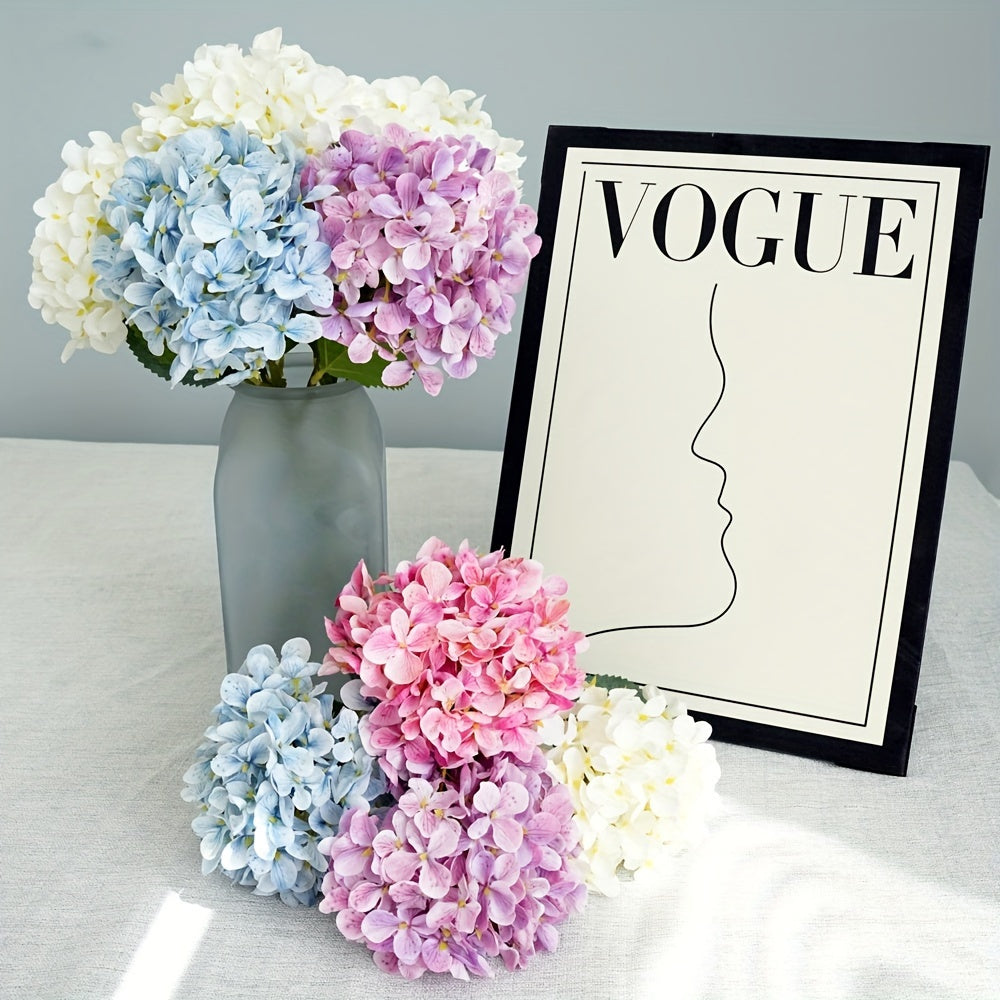 Set of 5 Artificial Silk Hydrangea Flowers