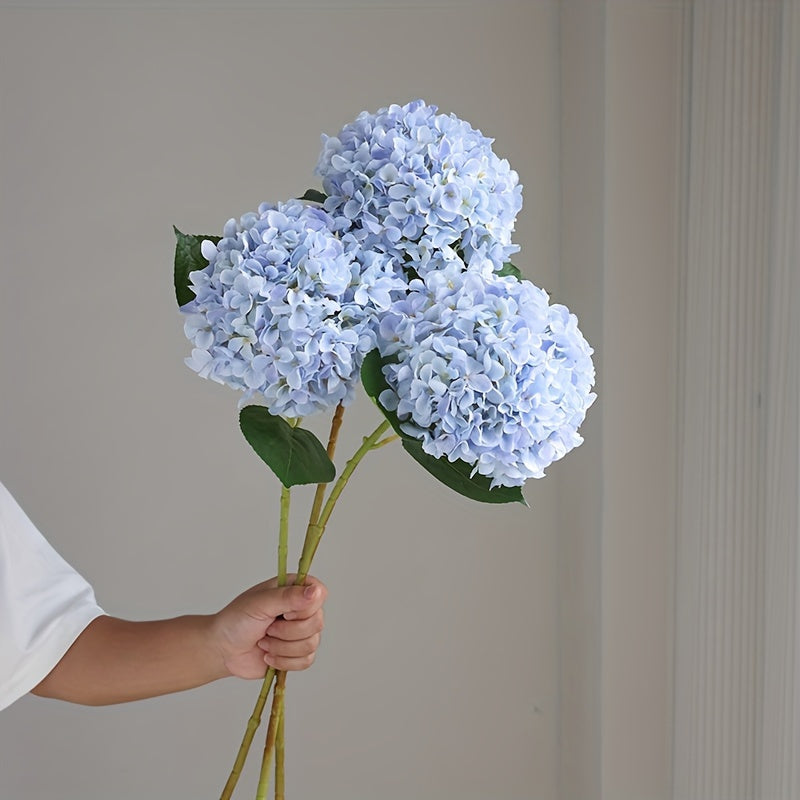 Set of 3 Realistic Pink Artificial Hydrangea Bouquets with Green Stems