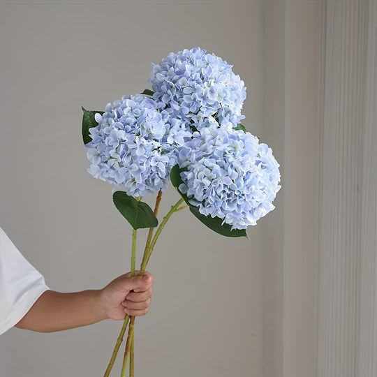 Set of 3 Realistic Pink Artificial Hydrangea Bouquets with Green Stems