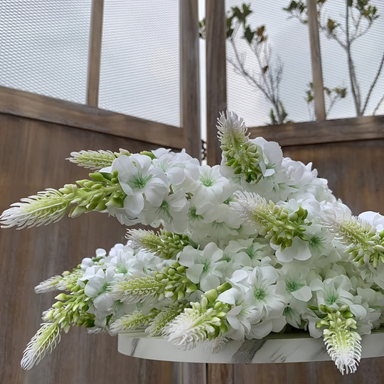 10-Stem Classic Artificial Lily and Hydrangea Bouquet