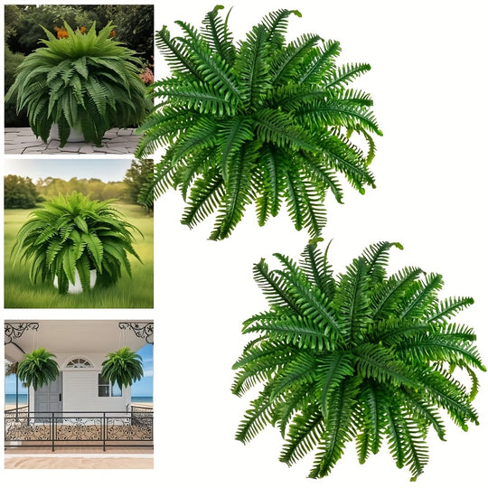 Set of Four Large Boston Fern Artificial Plants