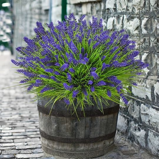 Set of 12 UV-Resistant Artificial Lavender Flowers