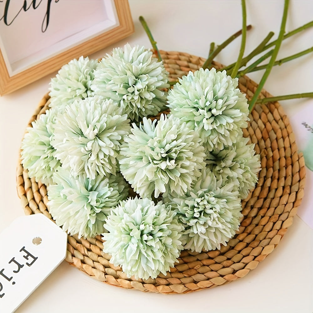 Set of 5 Realistic White Artificial Chrysanthemum Flower Balls
