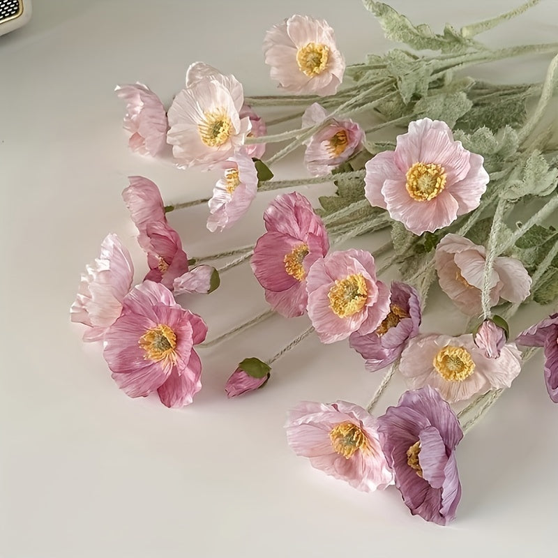 8-Piece Poppy Peony Artificial Flowers