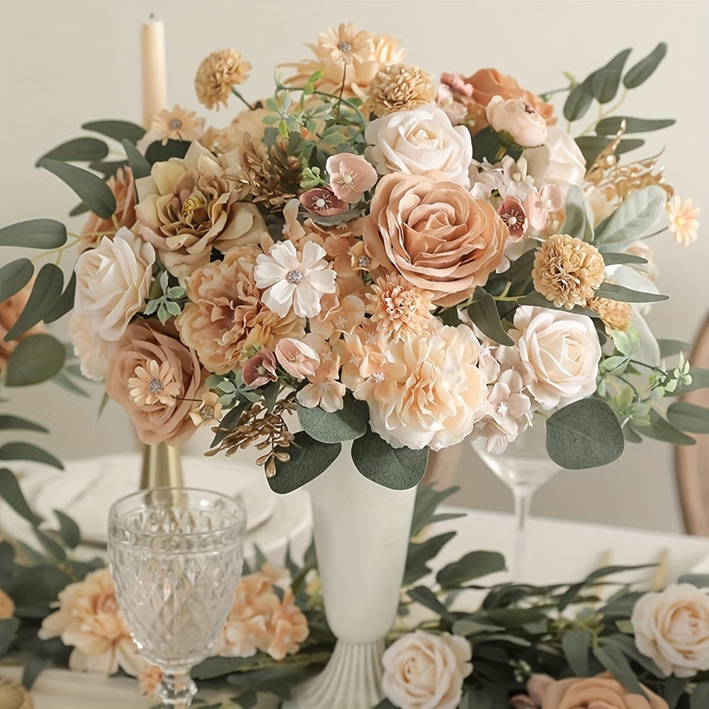 Champagne Color Artificial Flower Set